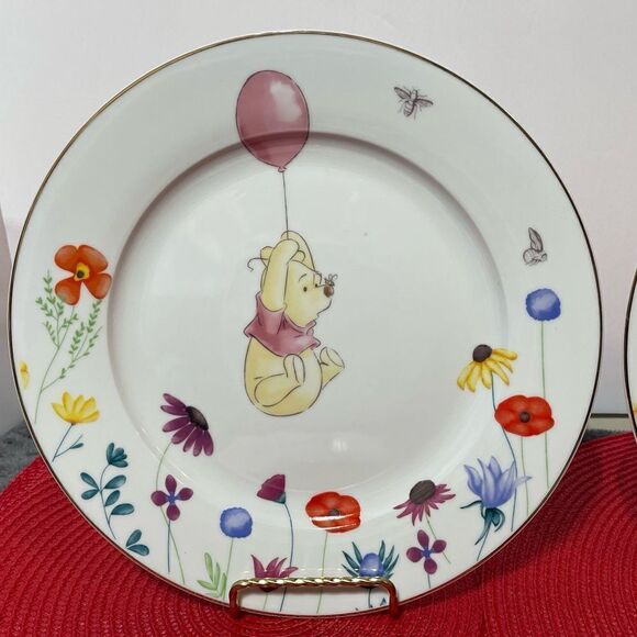 Disney Winnie the Pooh Among the Flowers Dinner Plates set of 2 NWT - Picture 3 of 8